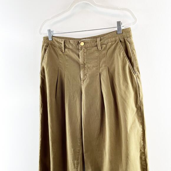 L'Agence Jayce High Rise Pleated Chino Wide Leg Pants Green 29 / 8 - Picture 7 of 11